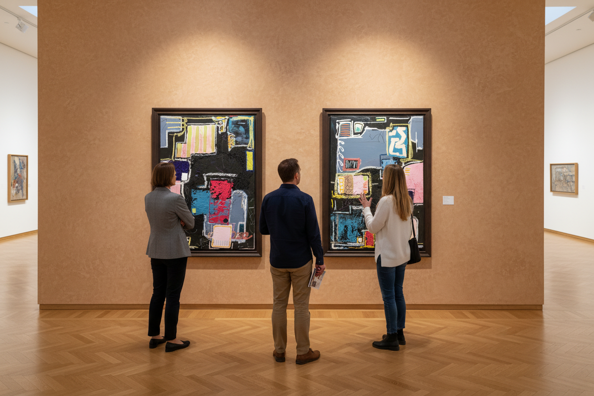 Diptychon mit realistischer Größe in Galerie