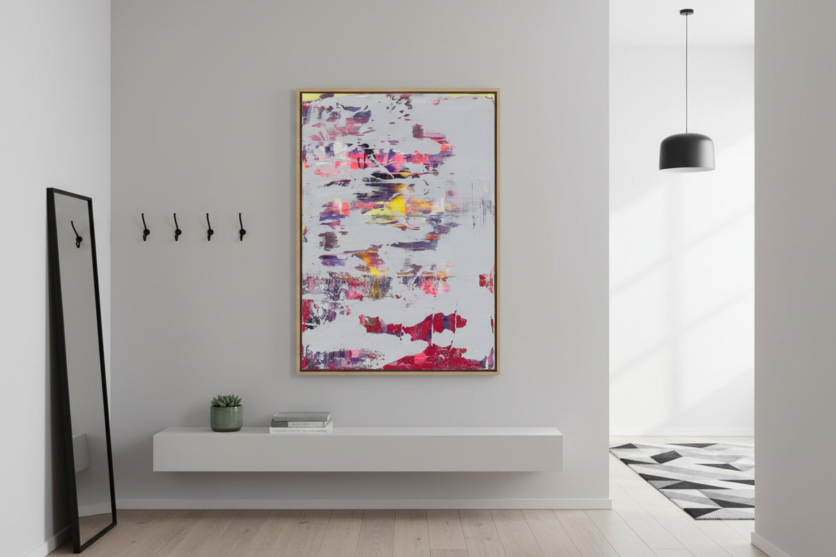 Farbrausch IX 70x100 cm in modernem Flur