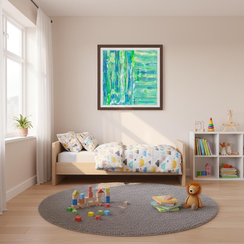 Gemälde 100x100 im Kinderzimmer