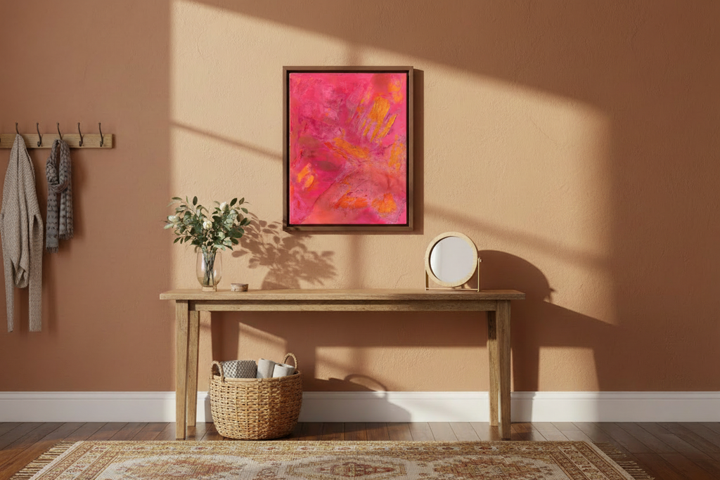 Pink Grapefruit 70x100 cm mit Schattenfugenrahmen ohne Passepartout