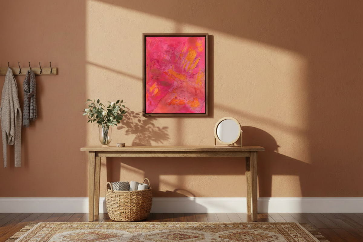 Pink Grapefruit 70x100 cm mit Schattenfugenrahmen ohne Passepartout
