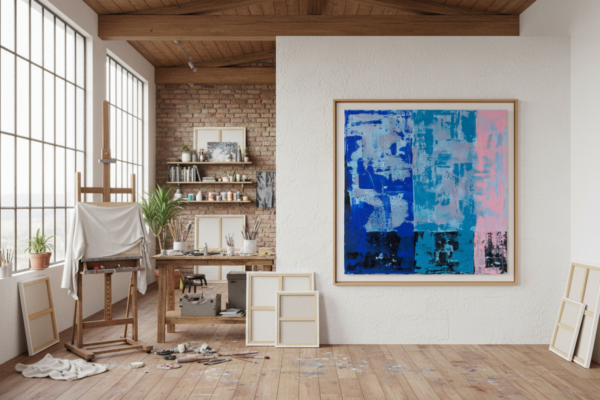 SUNRISE 120x120 cm in Atelier
